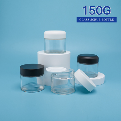 Aufbereitetes kosmetisches Glasglas 150g scheuern die Schale Salicylsäure nahrhaften Skincare Verpackens