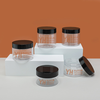 OEM-ODM-Service Leere Plastik-Transparente Gesichtscreme Behälter 180g Körper scrub Jar mit Deckel