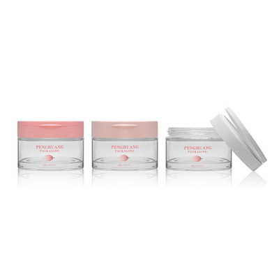Kosmetische Sahneluxusglasgefäße mit dem Exfoliating Lippenkörper Matte Pink Caps 200g scheuern Behälter
