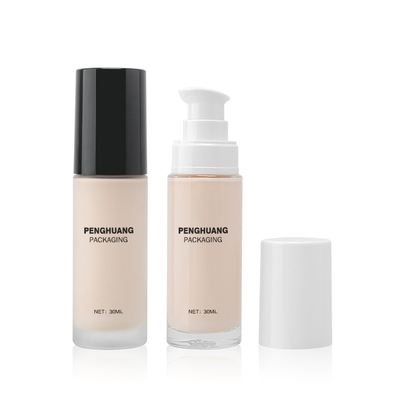 Der Glas-leere flüssigen Grundierung ODM 30ml Flaschen mit Pumpen-Gesichts-Sorgfalt-Feuchtigkeitscreme