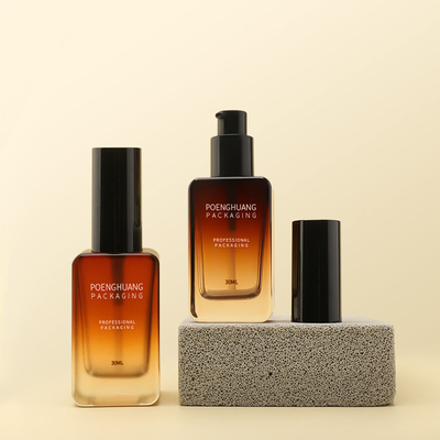 Glasflaschen-Goldlotions-Pumpen-quadratisches Hautpflege-Verpacken der grundlagen-30ml
