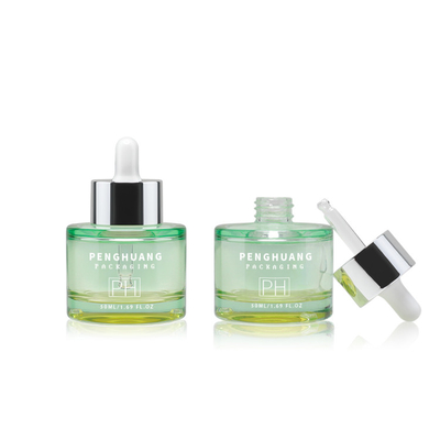 Grüne Glasserum-Tropfflaschen 20ml 30ml 50ml des ätherischen Öls