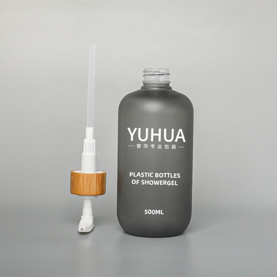 Graue 500-ml-Plastikverpackungsflaschen Körperpflege Matt Recycling
