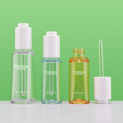 kundenspezifische PETG Plastikserum-Flasche 30ml 50ml mit Tropfenzähler-Kappe