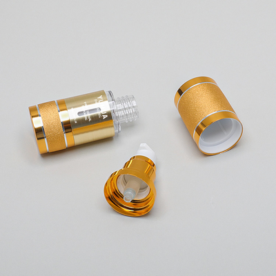 Goldleere Wesentlich-Pumpflasche der Zylinder-Lotions-luftloses Pumpflasche-15ml 30ml 50ml 100ml