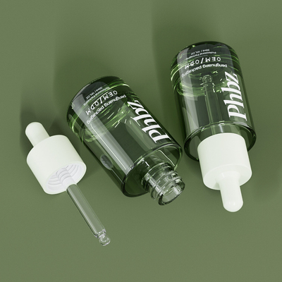 Luxusglastropfflasche-grüne Serum-Flasche Soems 30ML 1oz