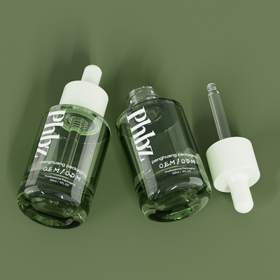 Luxusglastropfflasche-grüne Serum-Flasche Soems 30ML 1oz
