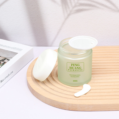 Bereiftes Überwurfmutter-kosmetisches Glasglas für Gesichts-Creme 800g zu 200g