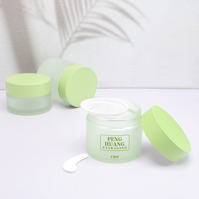 Bereiftes Überwurfmutter-kosmetisches Glasglas für Gesichts-Creme 800g zu 200g