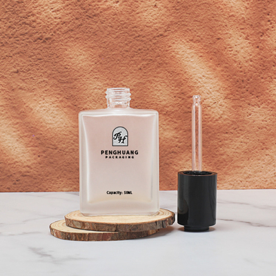 Quadratische Serum-Glas-Tropffflasche für die kosmetische Verpackung