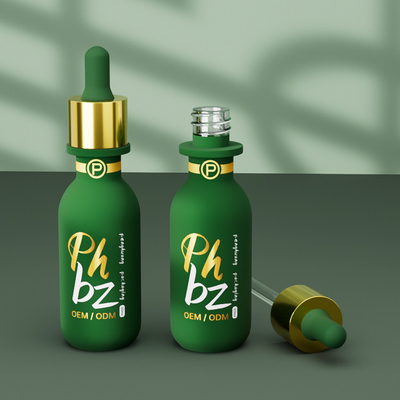 Rundes Serum Tropffflaschen kundenspezifisches Logo 30ml Glas Essenzölflasche