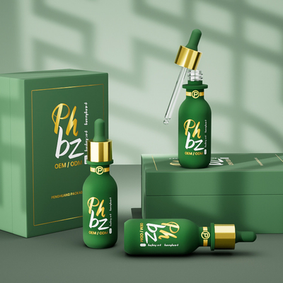 Rundes Serum Tropffflaschen kundenspezifisches Logo 30ml Glas Essenzölflasche