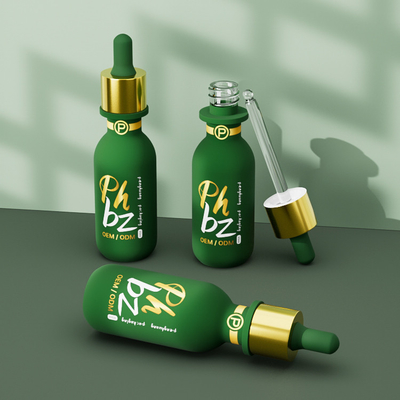 Rundes Serum Tropffflaschen kundenspezifisches Logo 30ml Glas Essenzölflasche