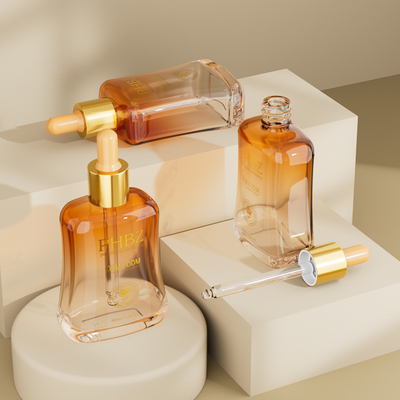 50 ml Essenzölserum Flasche in Hautpflegeverpackung mit Seidenbildschirmdruck
