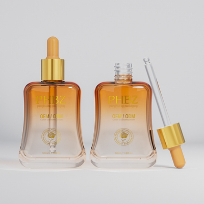 50 ml Essenzölserum Flasche in Hautpflegeverpackung mit Seidenbildschirmdruck