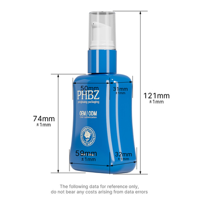 Hautpflege Verpackung Druck Oblate Lotion Pump Flasche 50 ml Trapezform