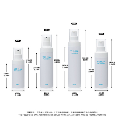 Customized Logo 120 ml 150 ml 180 ml Weißes Plastik Spray Pump Bottle mit feinem Mist Spray
