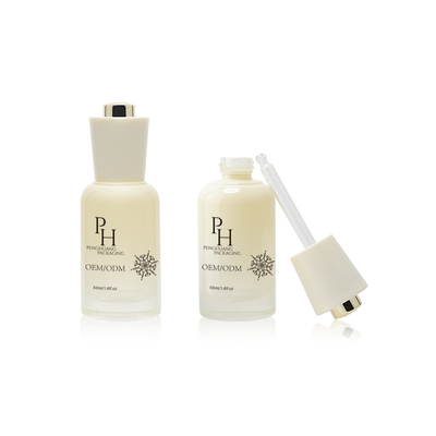 30 ml runde leere Glasserum-Tropffflaschen mit Seidenbildschirmdruck