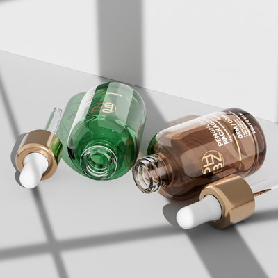 30 ml runde Glas-Serum-Tropffflaschen für ätherisches Haarpflegeöl