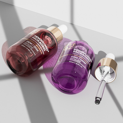 30 ml runde Glas-Serum-Tropffflaschen für ätherisches Haarpflegeöl