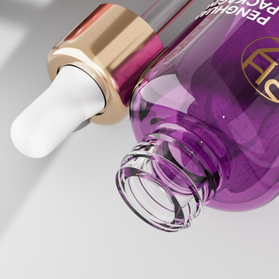 Customized Logo 30ml leere runde Glas-Tropffflaschen für Serumöl