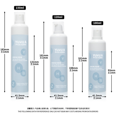 Feine Nebelsprühflaschen aus Kunststoff 100 ml 120 ml 150 ml Nachfüllbare Kosmetik-Leere Sprühflaschen mit Sprühstoff