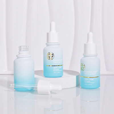 Custom Logo 30ml Glas Serum Flasche Matte weiße Tropffflasche für Haaröl