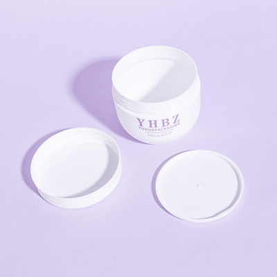 300g recycelbare Kreis-Groß-Mund-Plastik-Creme-Glas für Körper-Scrub