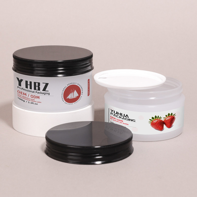 Anpassbares Logo Runde Plastikverpackungsglas mit Schraubkappen Leerkörper Butterbehälter