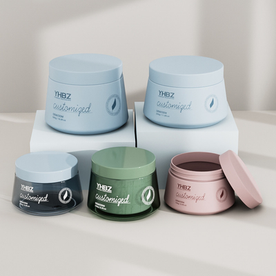 150 ml 250 ml 350 ml 500 ml Plastikcreme-Glas Custom Logo Runde Plastikverpackungsglas für den Körper Scrub
