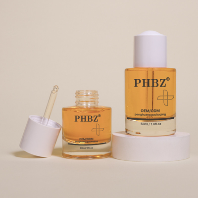 30 ml/50 ml Flachschulterglas Tropffflasche Serum Flasche Klares Haaröl Tropffflasche