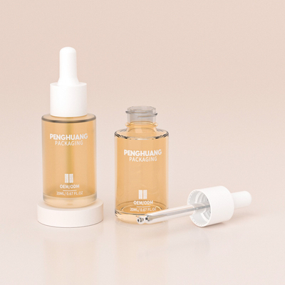 Individuelles Logo 20 ml klare Glas-Serum-Tropffflaschen für kosmetische Verpackungen
