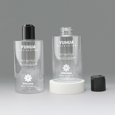 Ein guter Preis. 400 ml 500 ml klare Plastik Lotion Flaschen Plastik Flach Schulter Shampoo Flasche Online
