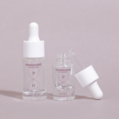 Benutzerdefiniertes Logo Transparentes Öl Tropffflasche Glasflasche für Serum Haaröl