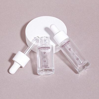 Benutzerdefiniertes Logo Transparentes Öl Tropffflasche Glasflasche für Serum Haaröl