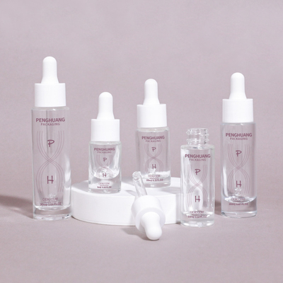 Benutzerdefiniertes Logo Transparentes Öl Tropffflasche Glasflasche für Serum Haaröl