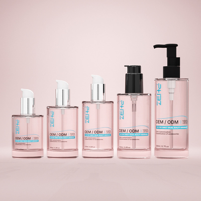 Individuelle Glas-Kosmetikflasche 100 ml 120 ml 150 ml Serum Lotion Pump Flasche