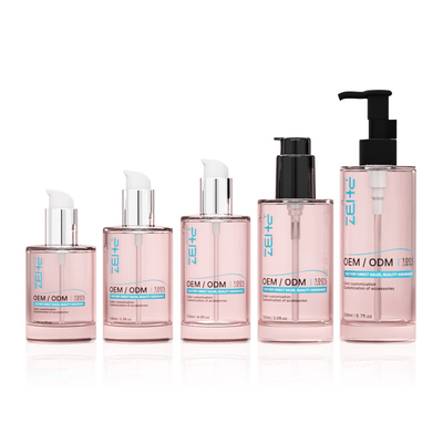 Individuelle Glas-Kosmetikflasche 100 ml 120 ml 150 ml Serum Lotion Pump Flasche