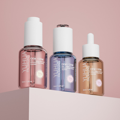 50 ml anpassbare Serum-Tropffflaschen ODM/OEM klare Öl-Serum-Plastikflasche