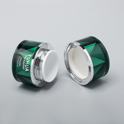 Großhandel Luxus Kunststoff Creme Tiegel 50g Leere grüne Doppelwand Kosmetik Tiegel für Hautpflege