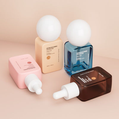 Luxusgroßhandelsflaschen 30 ml runde Kugelkappe Dicke Unterseite leere Flüssigflaschen