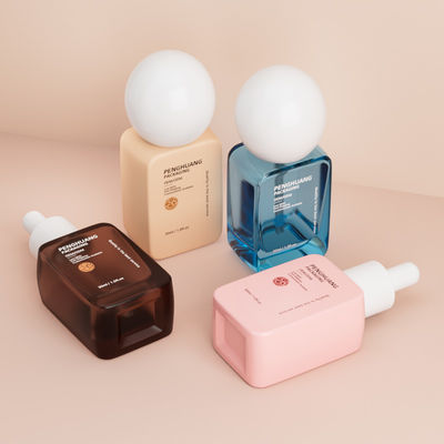 Luxusgroßhandelsflaschen 30 ml runde Kugelkappe Dicke Unterseite leere Flüssigflaschen