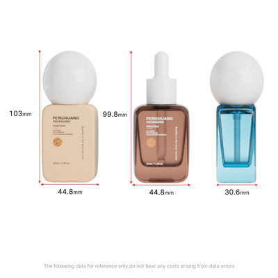 Luxusgroßhandelsflaschen 30 ml runde Kugelkappe Dicke Unterseite leere Flüssigflaschen