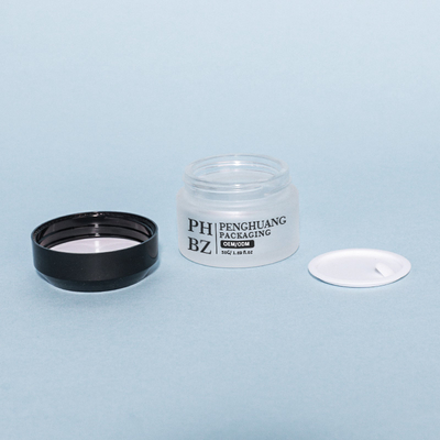 5-100g Kosmetikglas mit mattem Finish, runde Basis, Tiegel für Gesichtscreme mit weißem Deckel