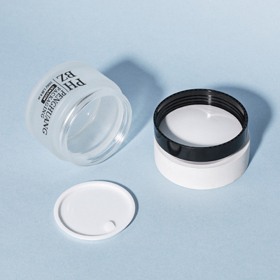 5-100g Kosmetikglas mit mattem Finish, runde Basis, Tiegel für Gesichtscreme mit weißem Deckel