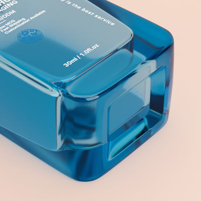 Leere Großhandelspumpflaschen 30ML Runde Kugelverschluss Quadratische Glas-Flüssigfoundation-Flaschen