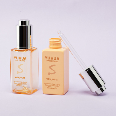 Individuelle Logo-Kunststoff-Quadrat-Tropfflasche, Essenzöl-Serumflasche für individuelles Logo-Hautpflege