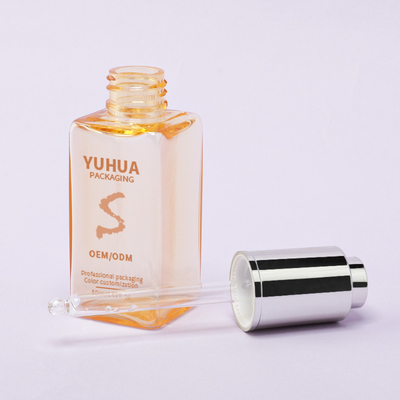 Individuelle Logo-Kunststoff-Quadrat-Tropfflasche, Essenzöl-Serumflasche für individuelles Logo-Hautpflege