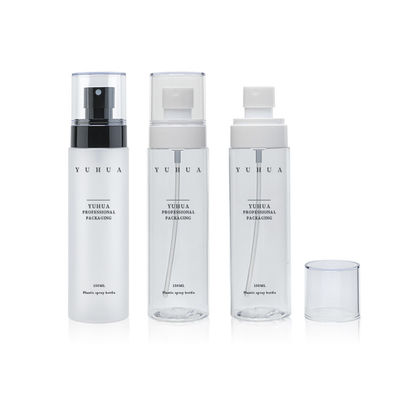150ml Frosted Transparent PET Spray Bottle with Makeup Toner Lotion Pump for Skincare Packaging