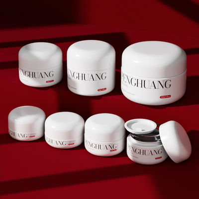 Individuelle Creme-Glasbehälter für Lippenbalsam in Weiß/Transparent/Individuell mit individuellem Logo und individueller Farbe/Druck